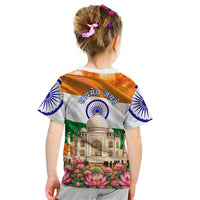 India Flag Peacock Kid T Shirt Vibrant Cultural Indian Taj Mahal Lotus