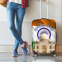India Flag Peacock Luggage Cover Vibrant Cultural Indian Taj Mahal Lotus