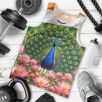 India Flag Peacock Men Tank Top Vibrant Cultural Indian Taj Mahal Lotus