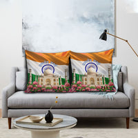India Flag Peacock Pillow Cover Vibrant Cultural Indian Taj Mahal Lotus