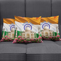 India Flag Peacock Pillow Cover Vibrant Cultural Indian Taj Mahal Lotus