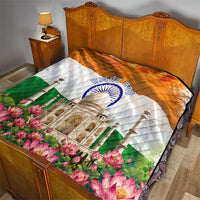 India Flag Peacock Quilt Vibrant Cultural Indian Taj Mahal Lotus