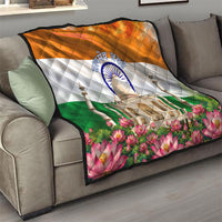 India Flag Peacock Quilt Vibrant Cultural Indian Taj Mahal Lotus