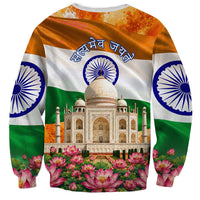 India Flag Peacock Sweatshirt Vibrant Cultural Indian Taj Mahal Lotus