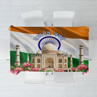 India Flag Peacock Tablecloth Vibrant Cultural Indian Taj Mahal Lotus