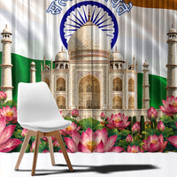 India Flag Peacock Window Curtain Vibrant Cultural Indian Taj Mahal Lotus
