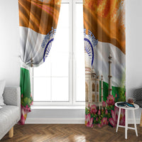 India Flag Peacock Window Curtain Vibrant Cultural Indian Taj Mahal Lotus