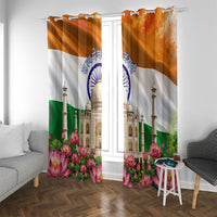 India Flag Peacock Window Curtain Vibrant Cultural Indian Taj Mahal Lotus