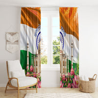 India Flag Peacock Window Curtain Vibrant Cultural Indian Taj Mahal Lotus