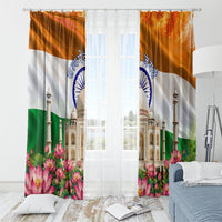 India Flag Peacock Window Curtain Vibrant Cultural Indian Taj Mahal Lotus