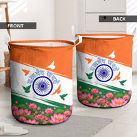 India Flag Laundry Basket Jet Flypast Ashoka Chakra Lotus Vibrant Patriotic Tricolor