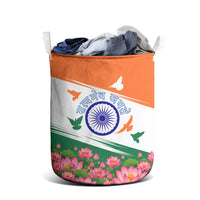 India Flag Laundry Basket Jet Flypast Ashoka Chakra Lotus Vibrant Patriotic Tricolor