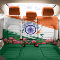 India Flag Back Car Seat Cover Jet Flypast Ashoka Chakra Lotus Vibrant Patriotic Tricolor