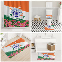 India Flag Bathroom Set Jet Flypast Ashoka Chakra Lotus Vibrant Patriotic Tricolor