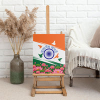 India Flag Canvas Wall Art Jet Flypast Ashoka Chakra Lotus Vibrant Patriotic Tricolor