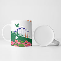 India Flag Ceramic Mug Jet Flypast Ashoka Chakra Lotus Vibrant Patriotic Tricolor