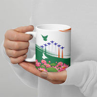 India Flag Ceramic Mug Jet Flypast Ashoka Chakra Lotus Vibrant Patriotic Tricolor
