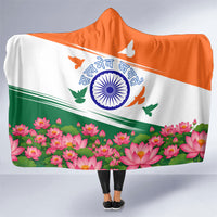 India Flag Hooded Blanket Jet Flypast Ashoka Chakra Lotus Vibrant Patriotic Tricolor