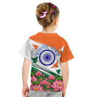 India Flag Kid T Shirt Jet Flypast Ashoka Chakra Lotus Vibrant Patriotic Tricolor