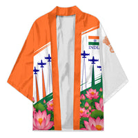 India Flag Kimono Jet Flypast Ashoka Chakra Lotus Vibrant Patriotic Tricolor