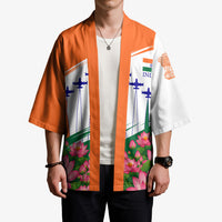 India Flag Kimono Jet Flypast Ashoka Chakra Lotus Vibrant Patriotic Tricolor