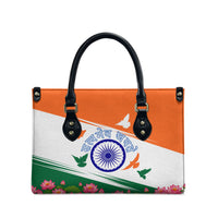 India Flag Leather Bag Jet Flypast Ashoka Chakra Lotus Vibrant Patriotic Tricolor