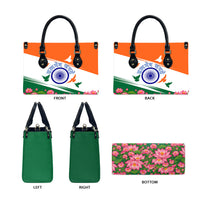 India Flag Leather Bag Jet Flypast Ashoka Chakra Lotus Vibrant Patriotic Tricolor