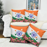 India Flag Pillow Cover Jet Flypast Ashoka Chakra Lotus Vibrant Patriotic Tricolor