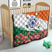 India Flag Quilt Jet Flypast Ashoka Chakra Lotus Vibrant Patriotic Tricolor
