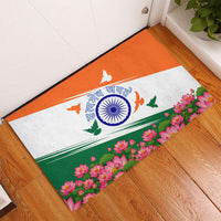 India Flag Rubber Doormat Jet Flypast Ashoka Chakra Lotus Vibrant Patriotic Tricolor