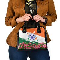 India Flag Shoulder Handbag Jet Flypast Ashoka Chakra Lotus Vibrant Patriotic Tricolor