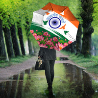 India Flag Umbrella Jet Flypast Ashoka Chakra Lotus Vibrant Patriotic Tricolor