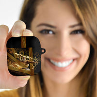 Zeus Greek Mythology King Of Gods AirPods Case Gold Meander Pattern Lightning Bolt Mythological
