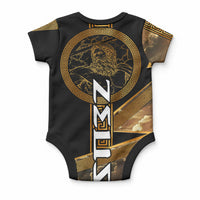 Zeus Greek Mythology King Of Gods Baby Onesie Gold Meander Pattern Lightning Bolt Mythological