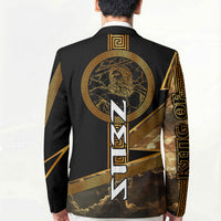 Zeus Greek Mythology King Of Gods Blazer Gold Meander Pattern Lightning Bolt Mythological