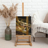 Zeus Greek Mythology King Of Gods Canvas Wall Art Gold Meander Pattern Lightning Bolt Mythological