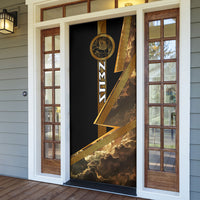 Zeus Greek Mythology King Of Gods Door Cover Gold Meander Pattern Lightning Bolt Mythological