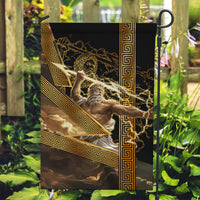 Zeus Greek Mythology King Of Gods Garden Flag Gold Meander Pattern Lightning Bolt Mythological
