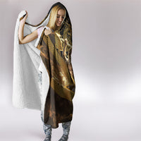 Zeus Greek Mythology King Of Gods Hooded Blanket Gold Meander Pattern Lightning Bolt Mythological