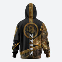 Zeus Greek Mythology King Of Gods Hoodie Gold Meander Pattern Lightning Bolt Mythological