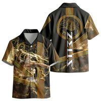 Zeus Greek Mythology King Of Gods Kid Hawaiian Shirt Gold Meander Pattern Lightning Bolt Mythological