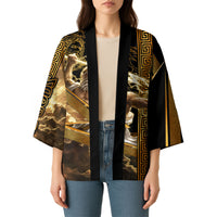 Zeus Greek Mythology King Of Gods Kimono Gold Meander Pattern Lightning Bolt Mythological