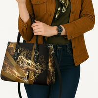 Zeus Greek Mythology King Of Gods Leather Bag Gold Meander Pattern Lightning Bolt Mythological