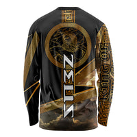 Zeus Greek Mythology King Of Gods Long Sleeve Shirt Gold Meander Pattern Lightning Bolt Mythological