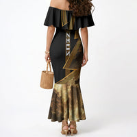 Zeus Greek Mythology King Of Gods Mermaid Dress Gold Meander Pattern Lightning Bolt Mythological