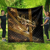 Zeus Greek Mythology King Of Gods Quilt Gold Meander Pattern Lightning Bolt Mythological