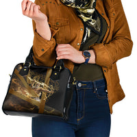 Zeus Greek Mythology King Of Gods Shoulder Handbag Gold Meander Pattern Lightning Bolt Mythological
