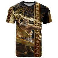 Zeus Greek Mythology King Of Gods T Shirt Gold Meander Pattern Lightning Bolt Mythological