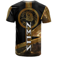 Zeus Greek Mythology King Of Gods T Shirt Gold Meander Pattern Lightning Bolt Mythological