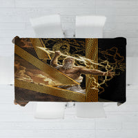 Zeus Greek Mythology King Of Gods Tablecloth Gold Meander Pattern Lightning Bolt Mythological
